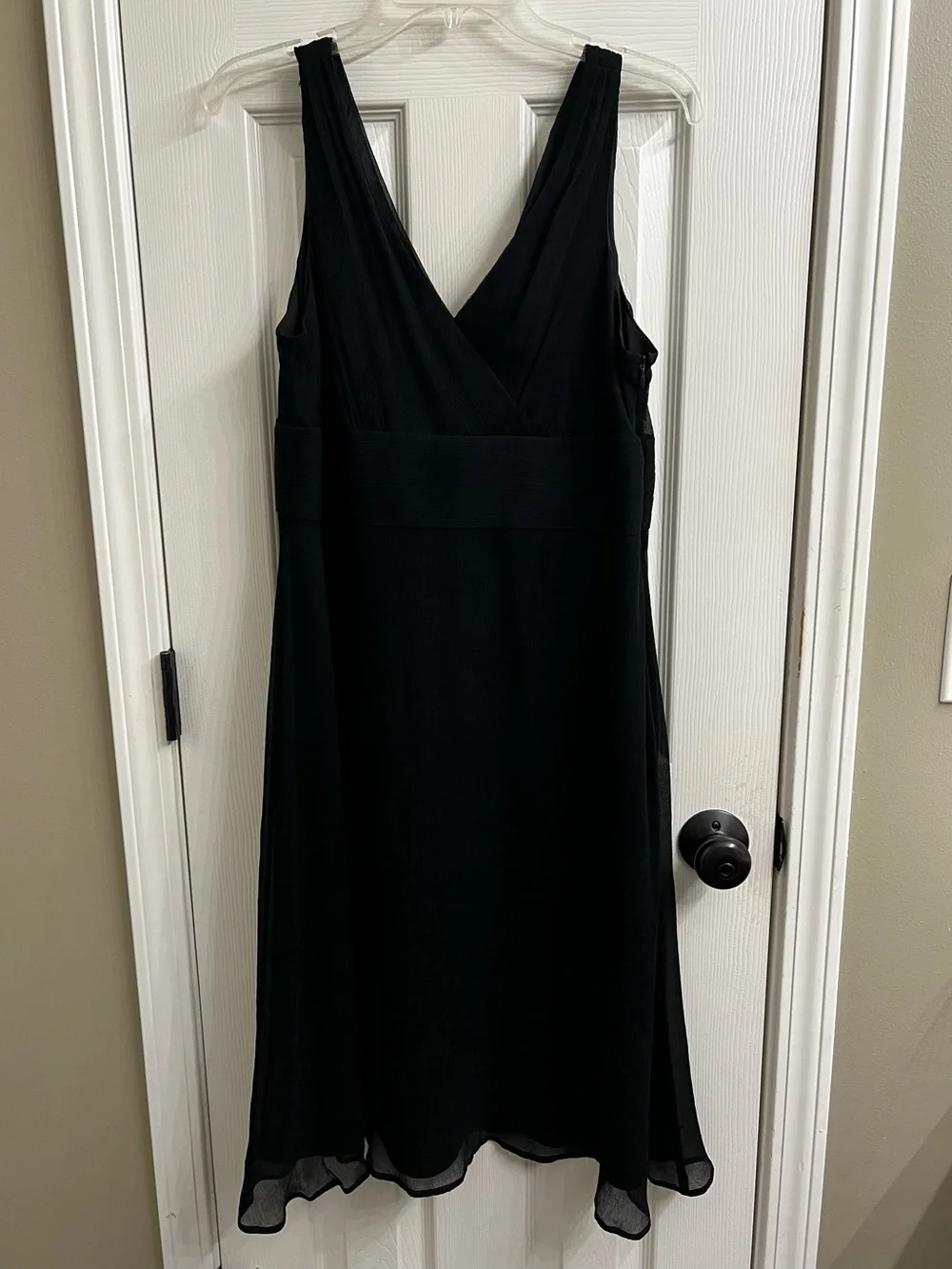 J. Crew Black Silk Sleeveless V-Neck Midi Dress